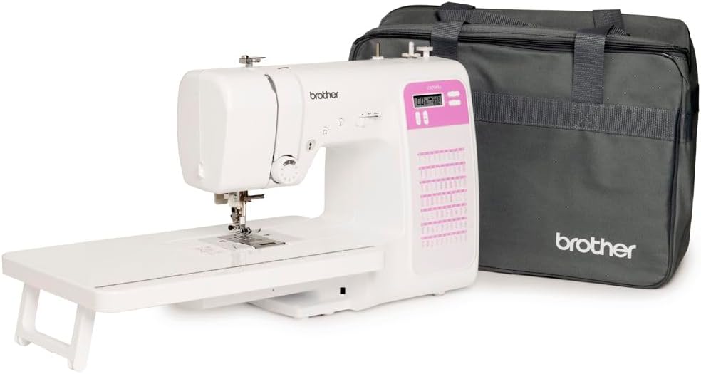 Brother CX70PES (nieuw model) - Elektronische naaimachine met 70 steken + tafel en tas inbegrepen, wit 