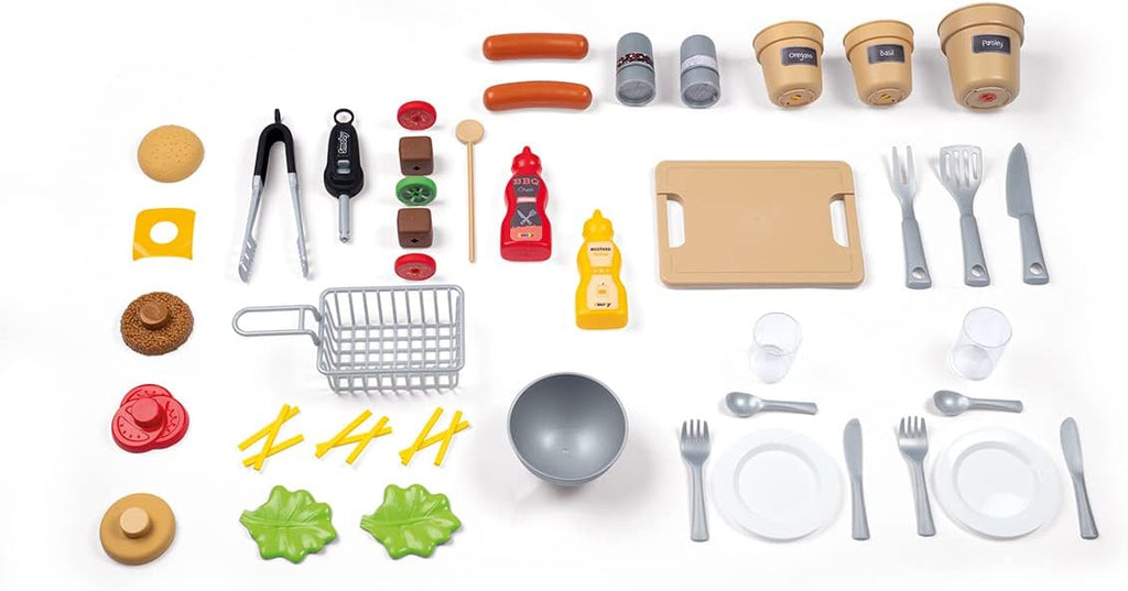 Smoby - Grill de Cuisine de Jardin avec Flamme Magique Rétractable