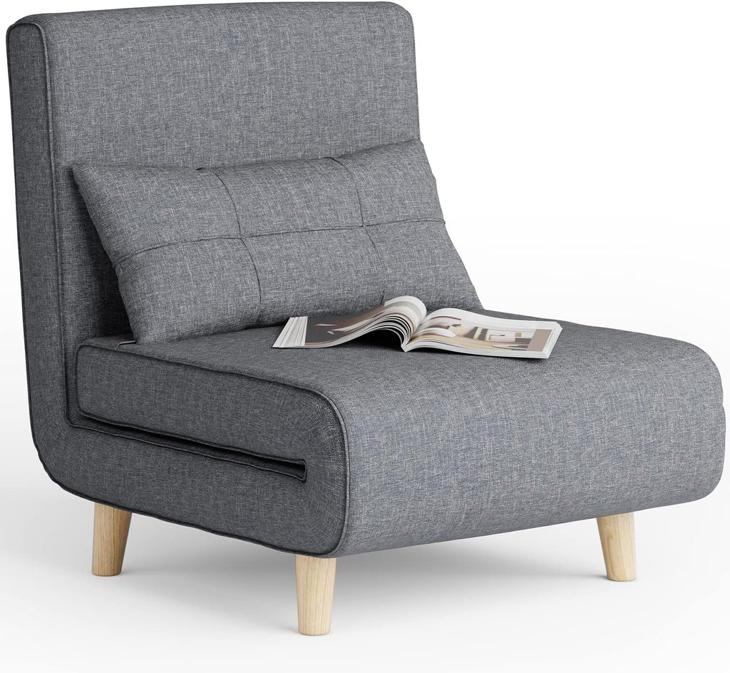 Fauteuil-lit 3 en 1, canapé-lit futon convertible avec dossier réglable