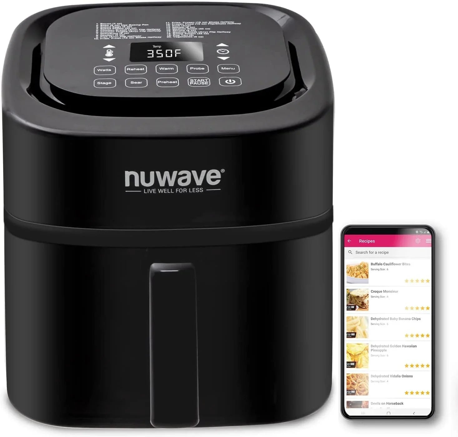La friteuse à air/four Nuwave Brio 15,5 Qt réchauffe, cuit et déshydrate rapidement les aliments