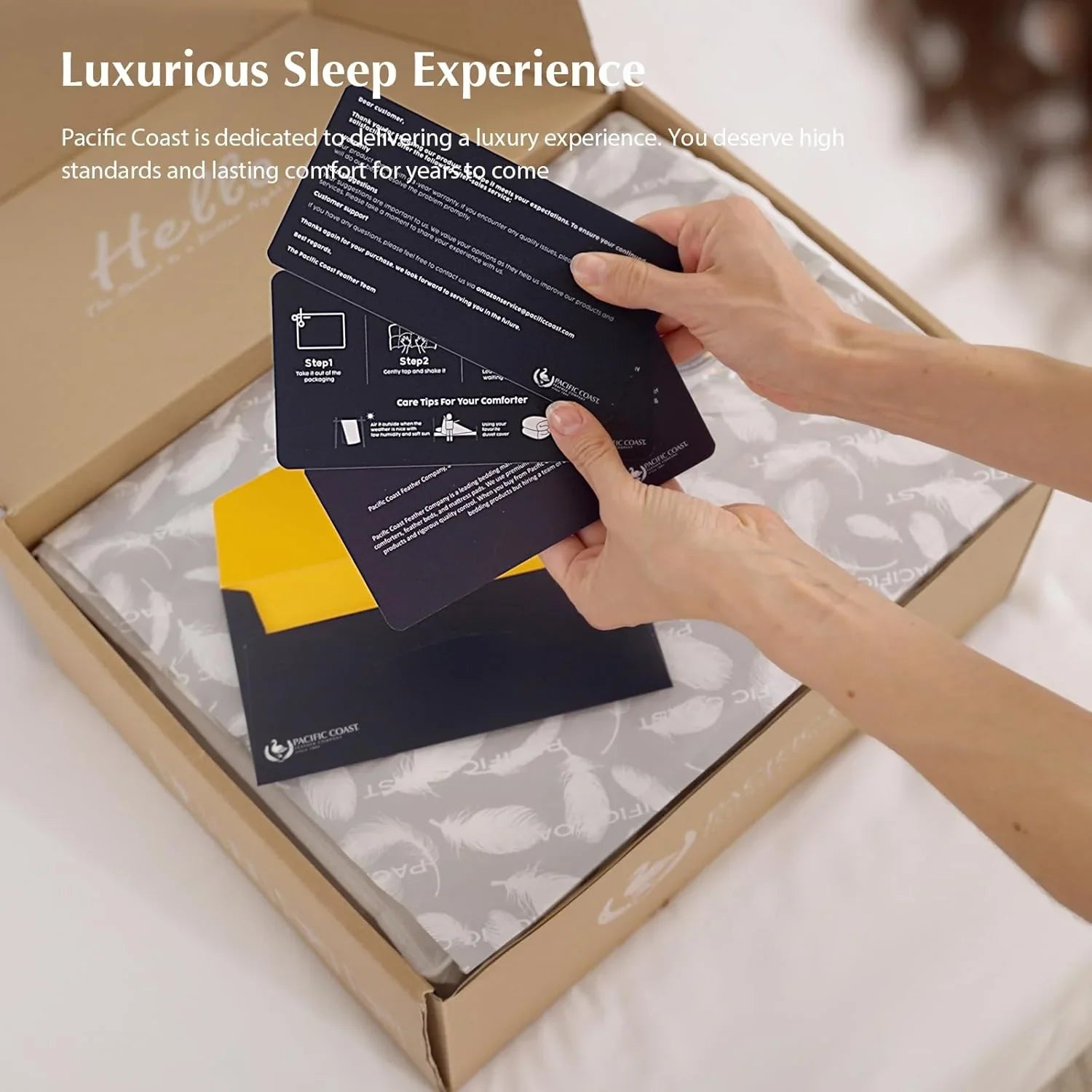 Couette en plumes d'oie taille queen, 100% coton, noyau de couette blanc super moelleux, doux et respirant