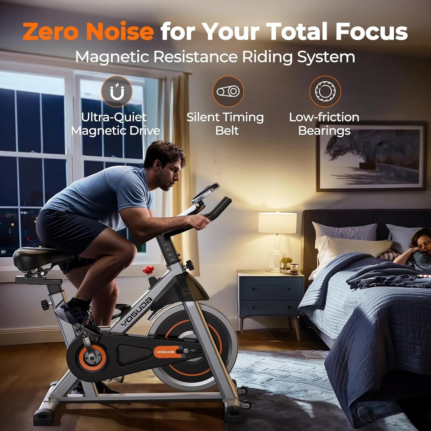 Vélo de fitness de marque Arita Tapis de course de fitness fixe à domicile Conception silencieuse, support pour tablette