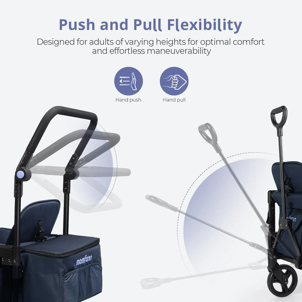 Poussette Wagon pour enfants, Poussette Wagon pour tout-petits 2 places, Poussette tout-terrain pour bébé en plein air