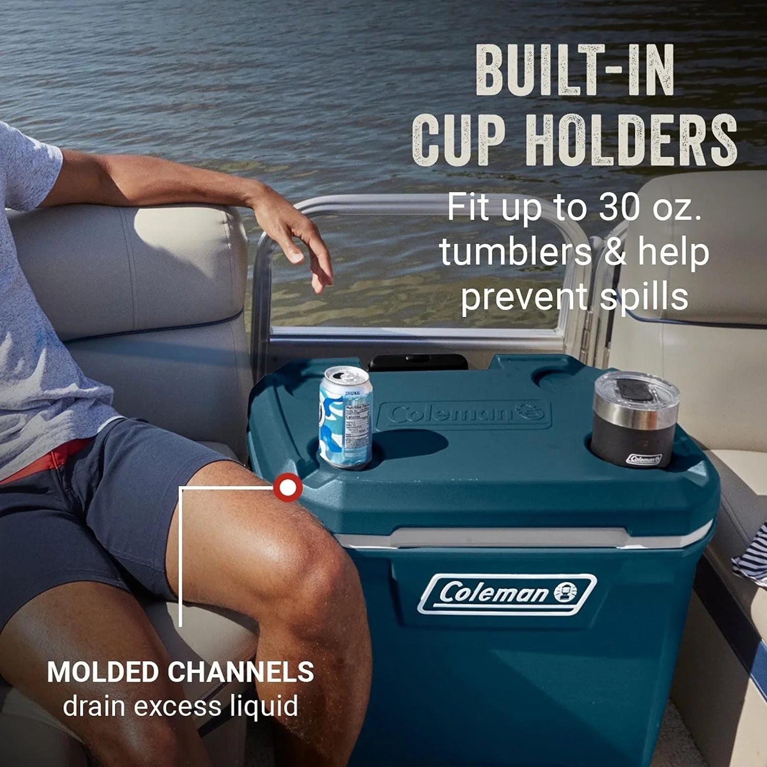 Glacière portable isotherme à roulettes Coleman, glacière rigide d'extérieur étanche, conserve la glace jusqu'à 5 jours, 100 litres