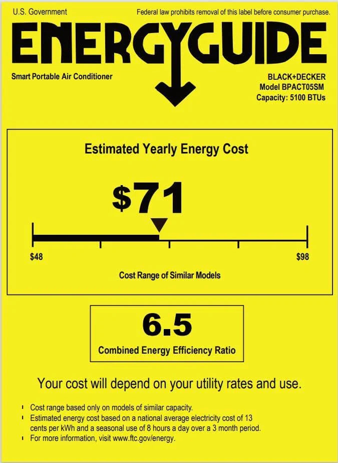 Climatiseur portatif BLACK+DECKER 10 000 BTU pour pièces jusqu'à 450 pi² avec télécommande