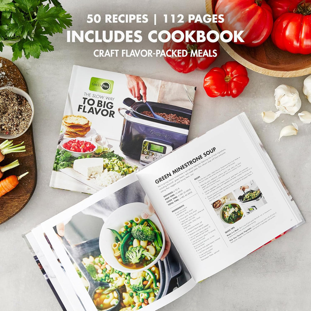 Mijoteuse électrique programmable 8 en 1 de 6 litres avec couvercle lavable au lave-vaisselle et base amovible