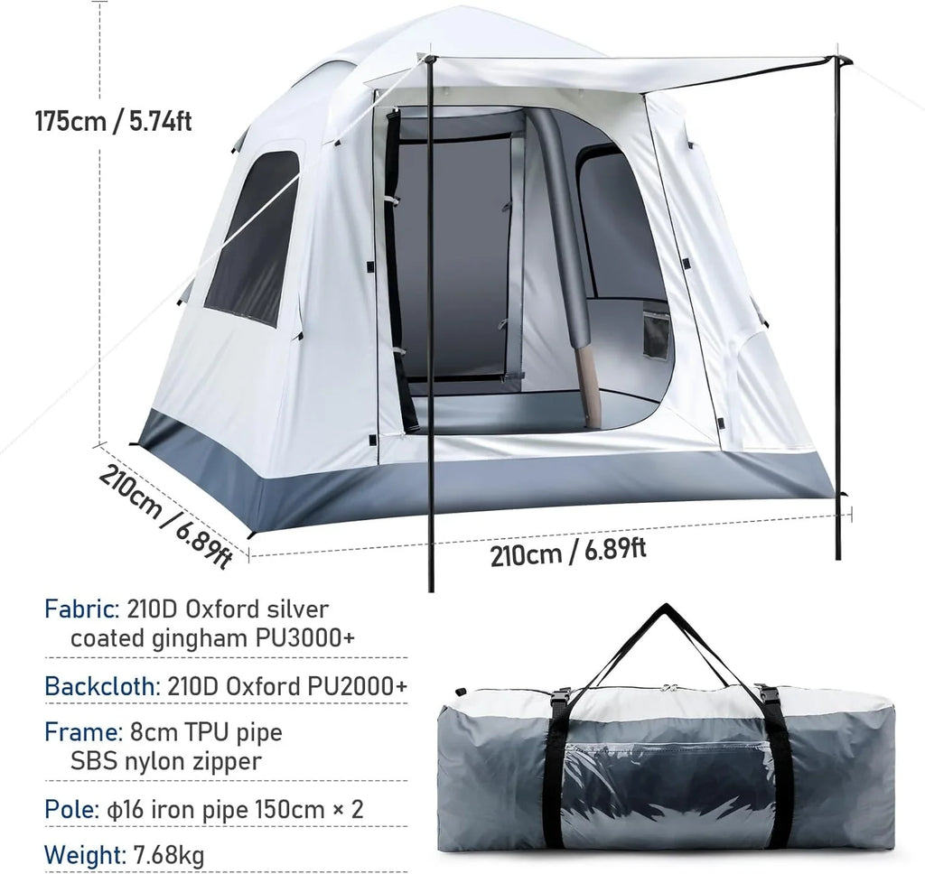 Tente de camping gonflable automatique 3-4 personnes camping de luxe adulte tente de maison gonflable imperméable tente extérieure