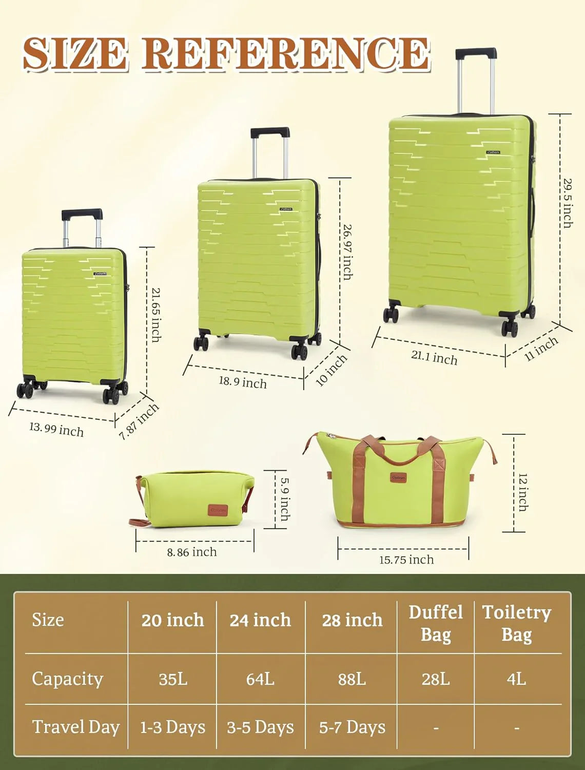Ensemble de 5 bagages à roulettes, valise rigide en ABS avec roulettes pivotantes