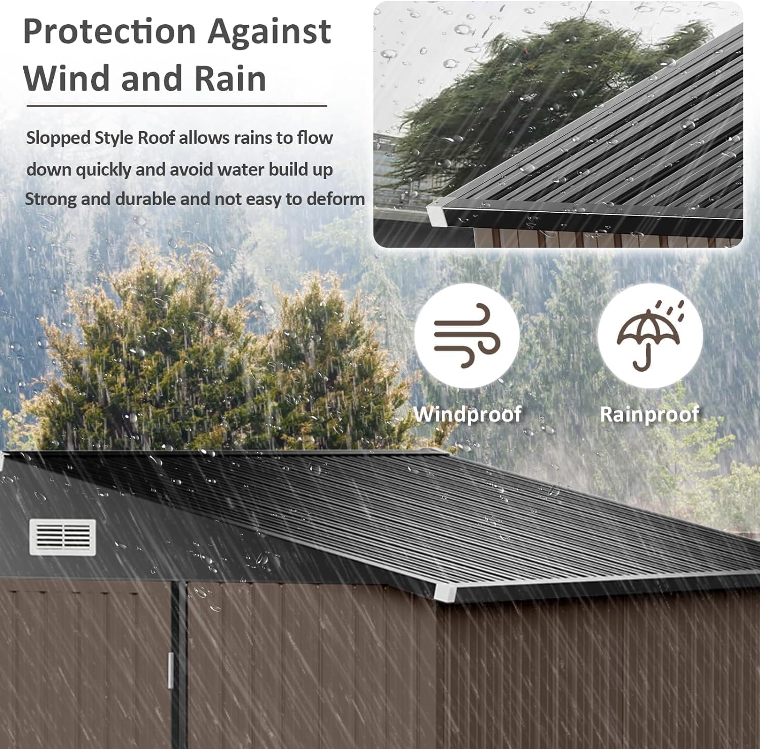 Abri de jardin extérieur Aoxun 6,2 x 4 pieds, abri de jardin en métal avec porte verrouillable et toit en pente, abri à outils, abri à vélos