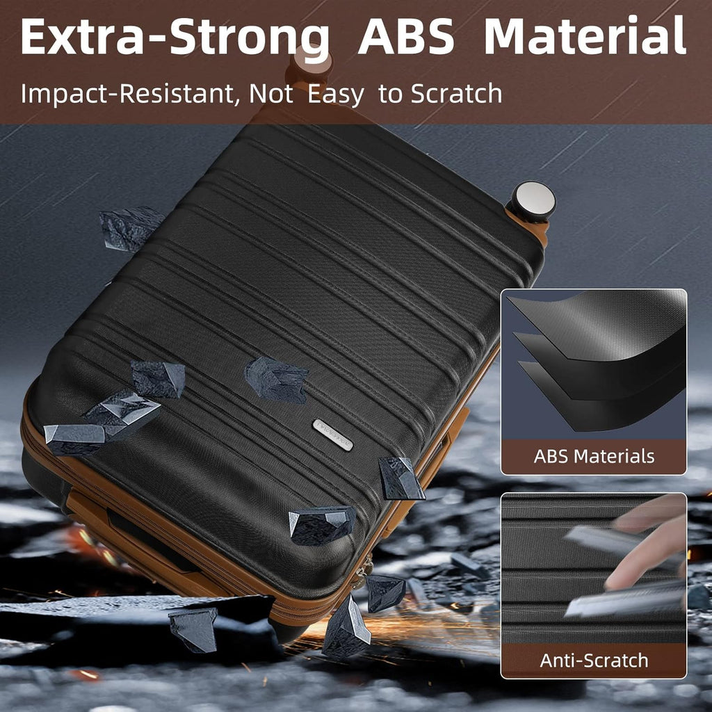 Ensemble de bagages 6 pièces, ensemble de valises rigides extensibles avec roulettes pivotantes, ensemble de bagages à roulettes légers