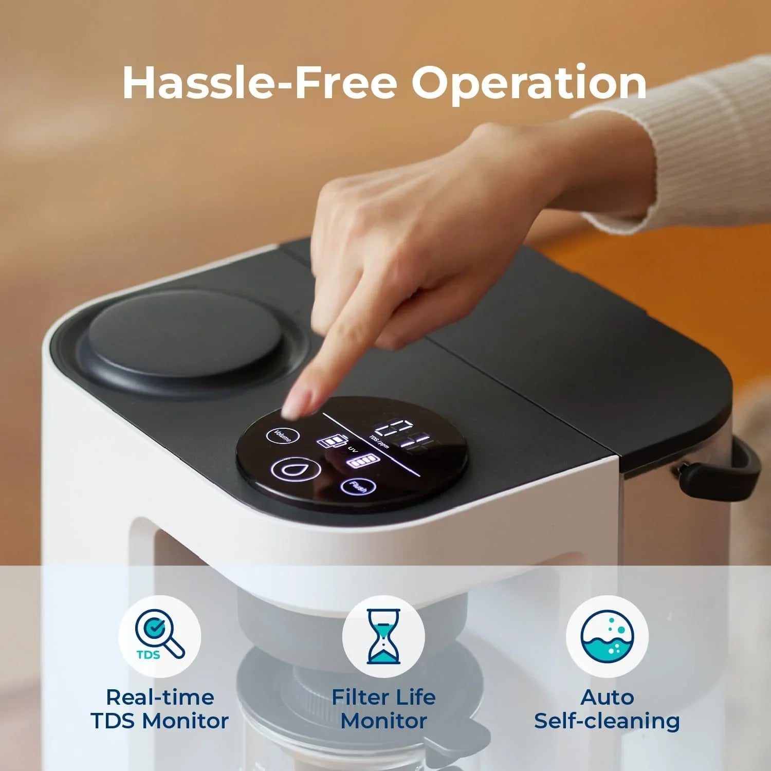 Système d'osmose inverse Bluevua RO100ROPOT-Lite (UV), purificateur d'eau de comptoir, purification en 7 étapes, avec fonctions UV et de reminéralisation, surveillance du TDS et de la durée de vie du filtre