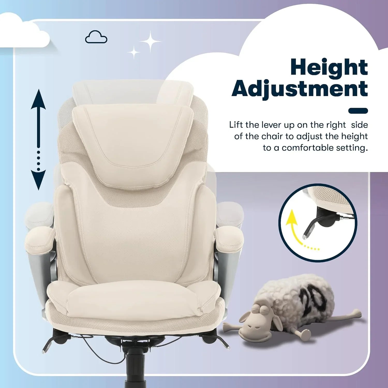 Chaise de bureau exécutive, bureau et chaise d'ordinateur ergonomiques