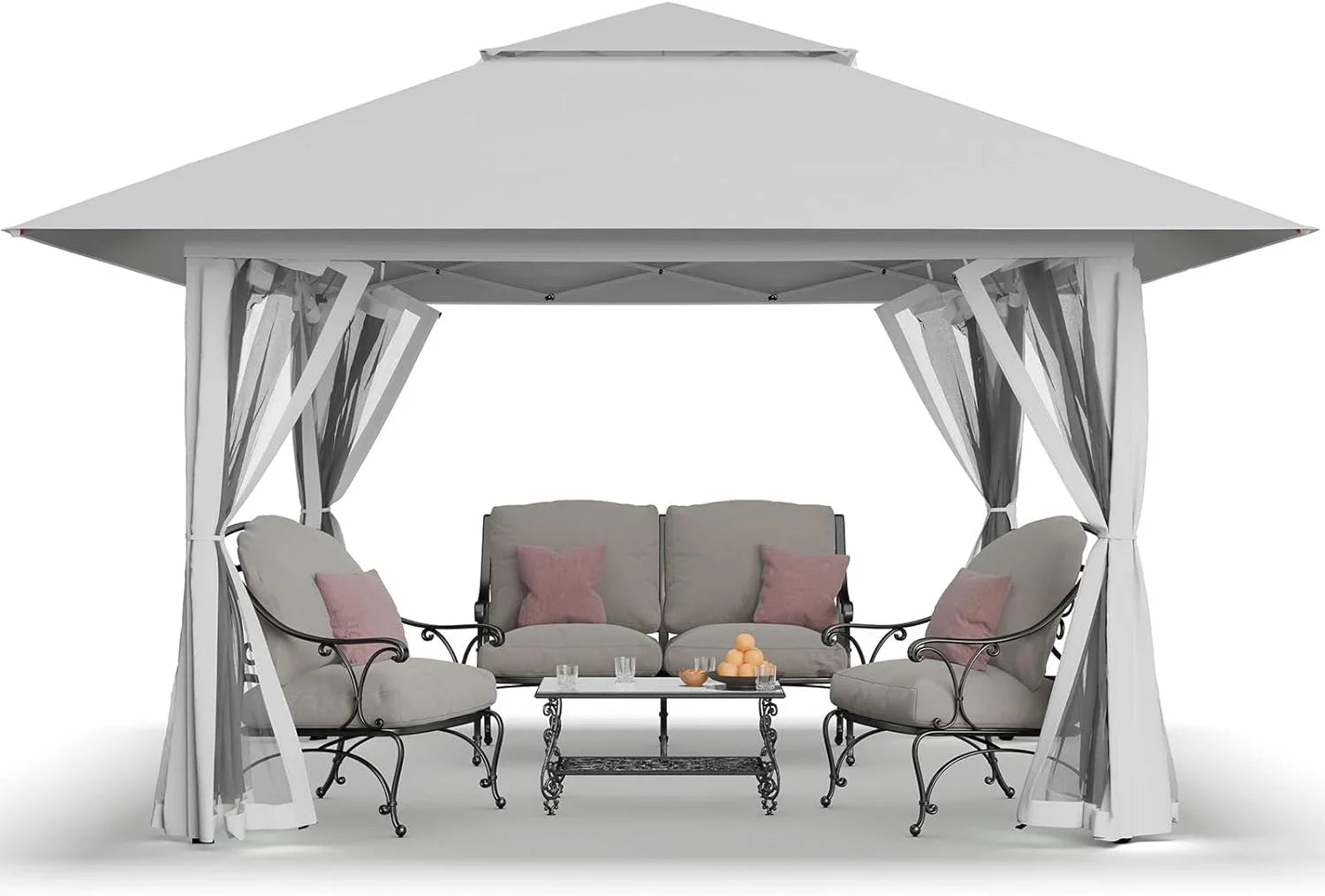 Tonnelle pliante CROWN SHADES 13x13, tente à baldaquin, soldes - Gazebo d'extérieur pour jardin et terrasse - Tente pliante Carpa