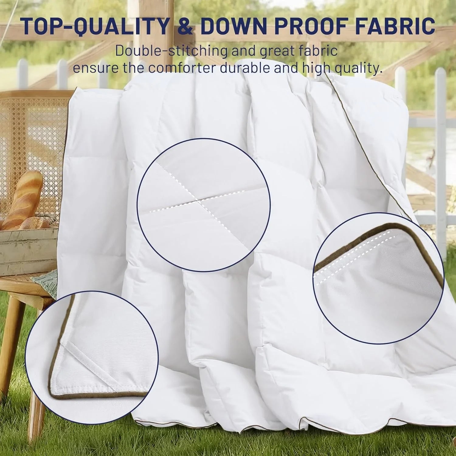 Couette en duvet de qualité supérieure avec design à cloisons 3D