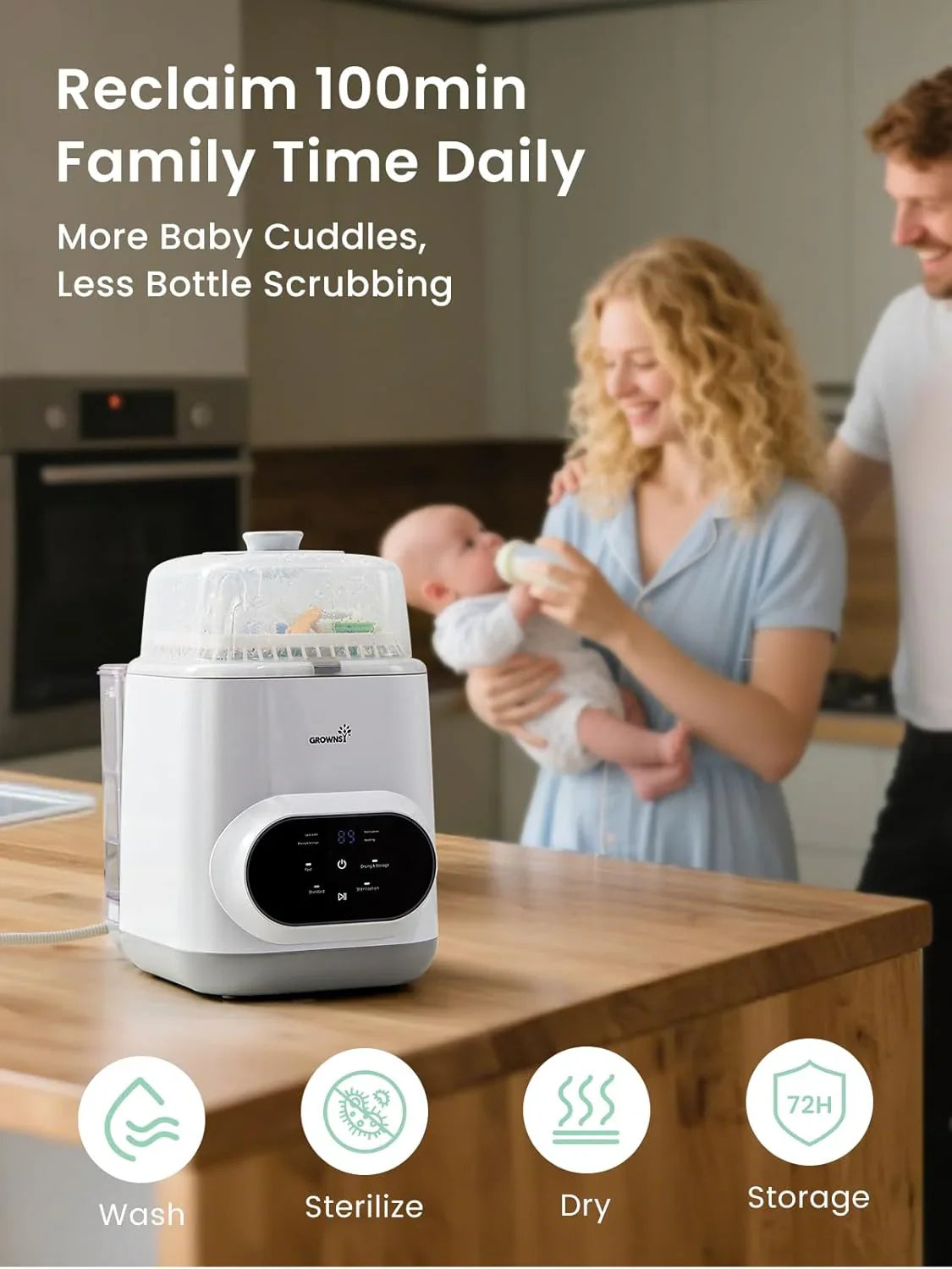 Lave-biberons Pro | Lave-biberons, stérilisateur et sèche-biberons tout-en-un | Convient aux biberons et aux accessoires de tire-lait