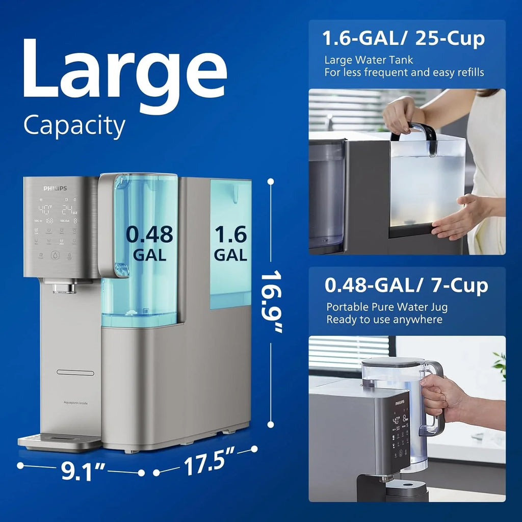 Filtre à eau à osmose inverse pour comptoir, système de filtration d'eau Philips 5 pouces