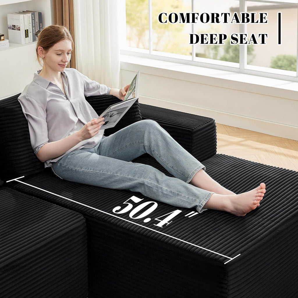 Canapé nuage de 110 pouces, canapé désossé dans le salon, canapé modulable avec sièges profonds