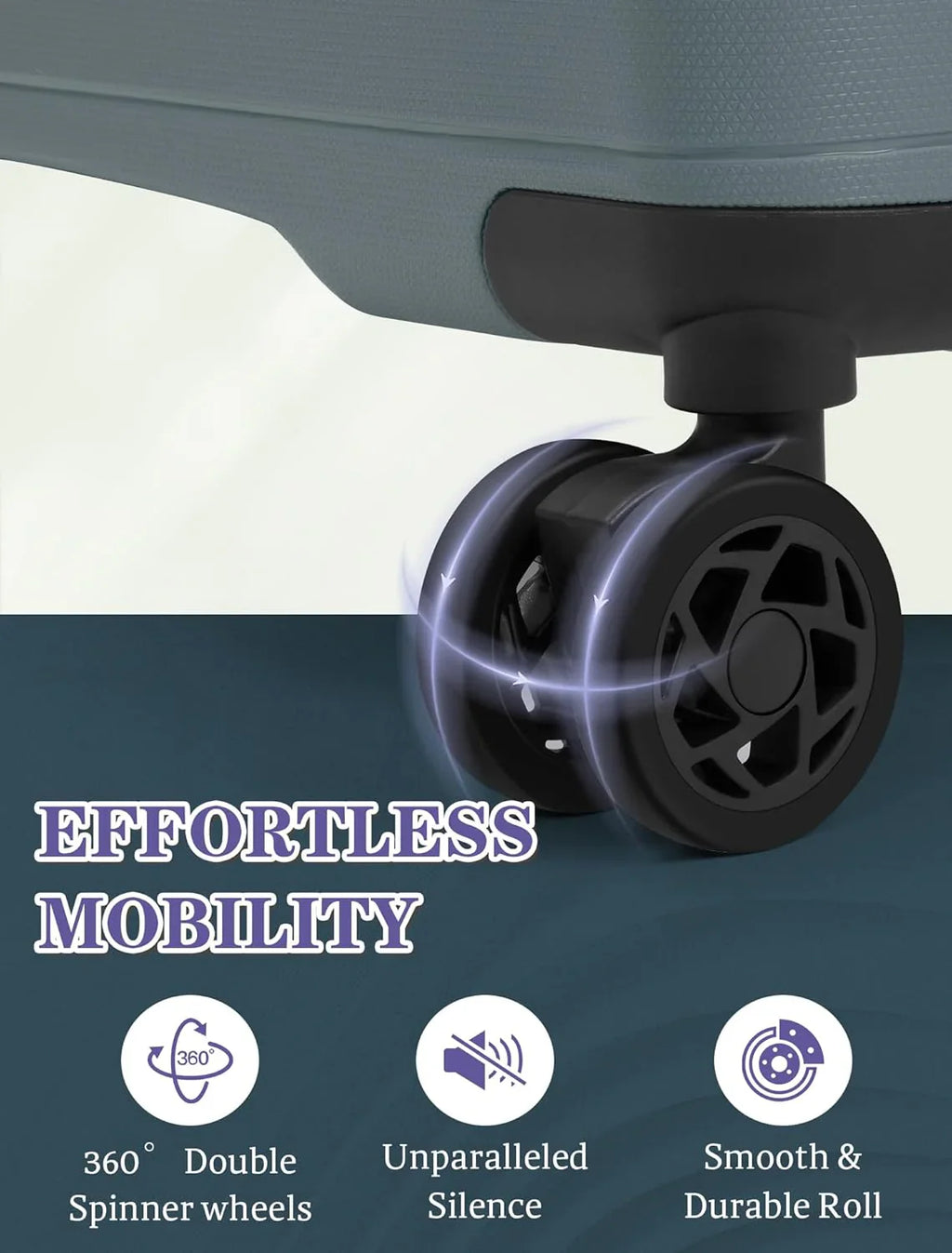 Ensemble de 5 bagages à roulettes, valise rigide en ABS avec roulettes pivotantes