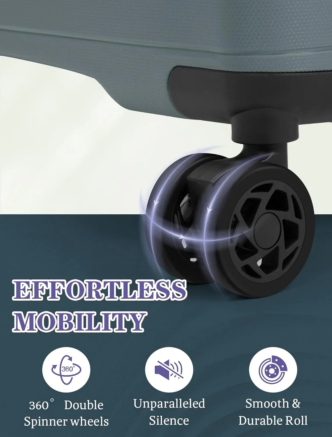 Ensemble de 5 bagages à roulettes, valise rigide en ABS avec roulettes pivotantes