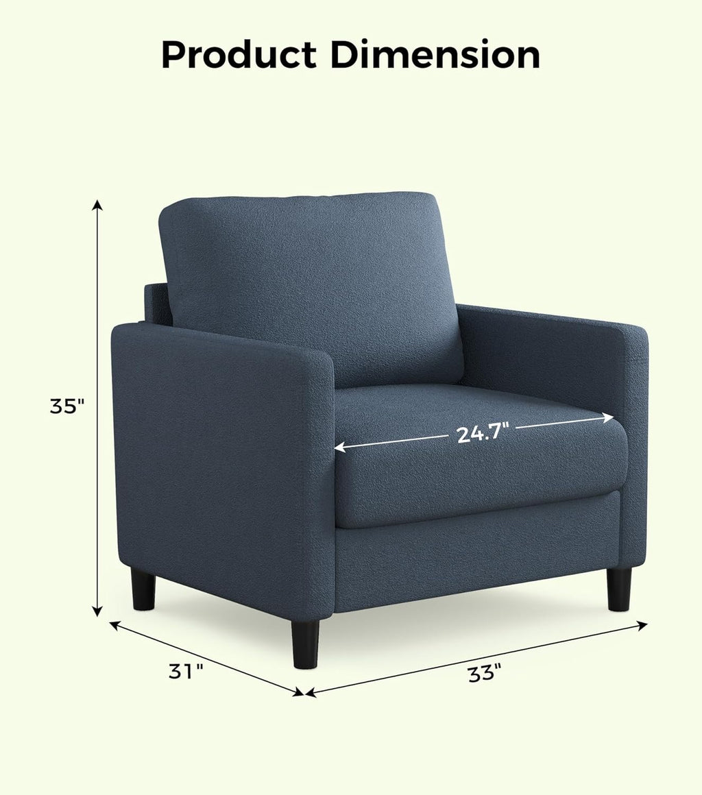 Causeuse de 51 pouces, causeuse confortable en velours côtelé