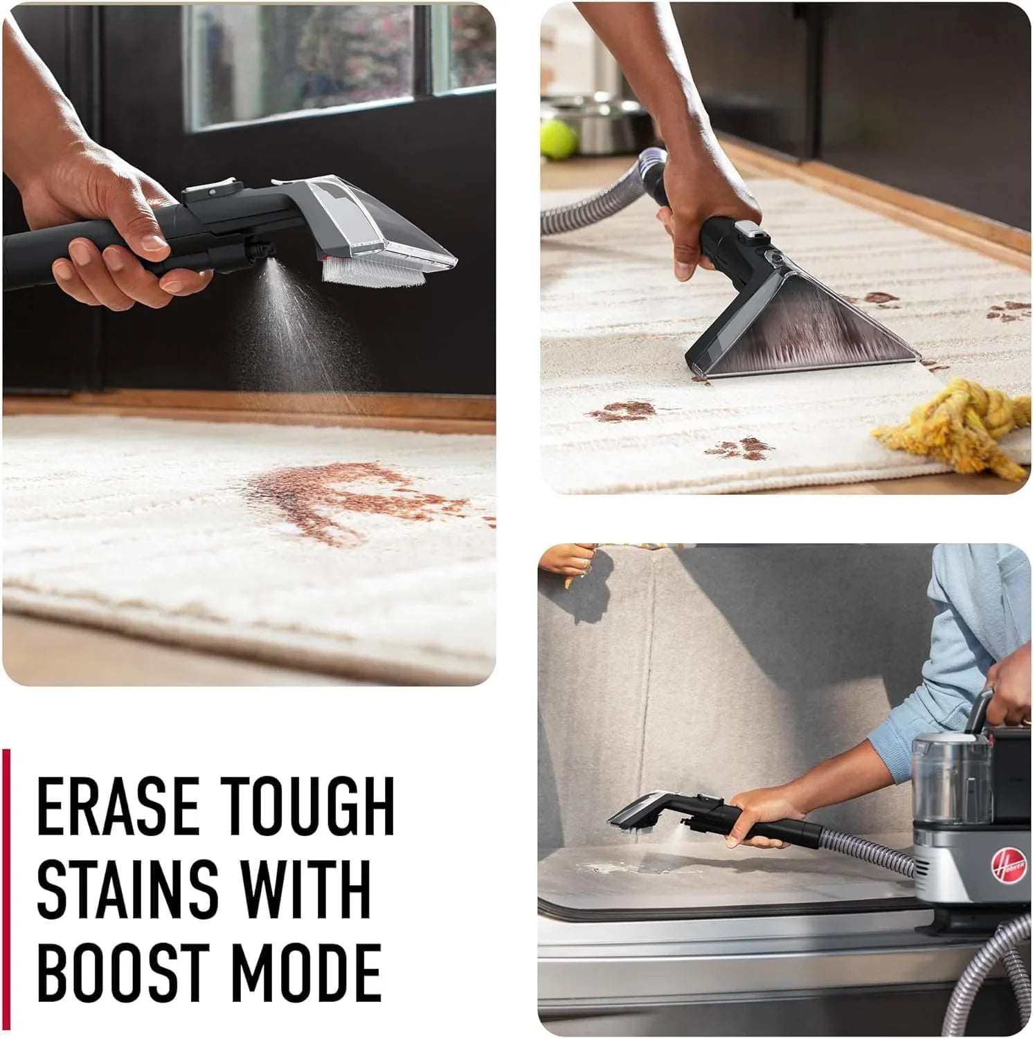 Nettoyeur de tapis et de tissus d'ameublement portable Hoover CleanSlate Plus avec aspiration puissante et plusieurs outils