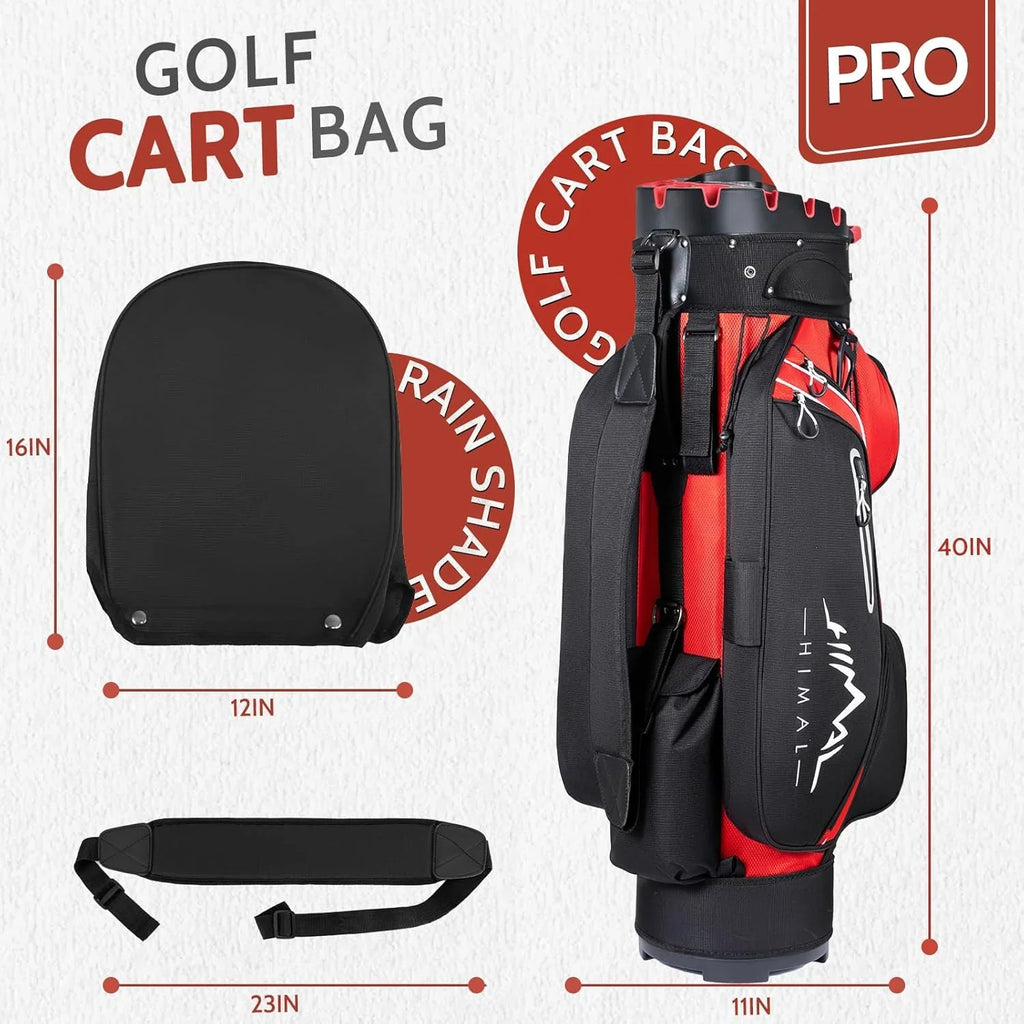 Sac de golf chariot Pro 14 compartiments avec compartiments sur toute la longueur, sac de golf pour homme