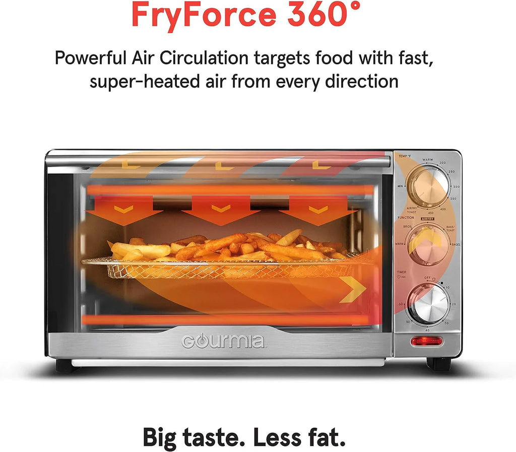 Friteuse à air combinée Gourmia avec 17 préréglages de cuisson, capacité de 24 L, grille de convection et plaque de cuisson