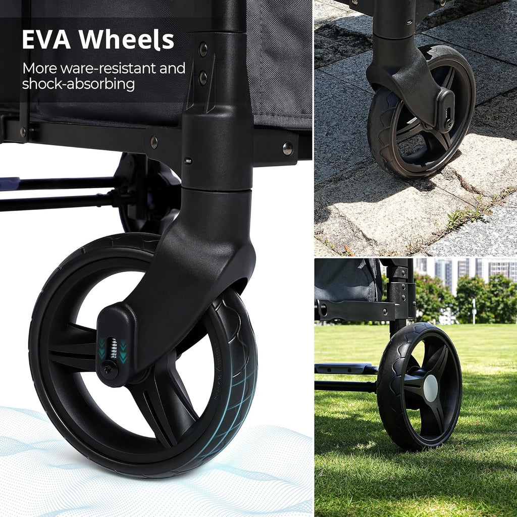 Poussette Wagon pour enfants, Poussette Wagon pour tout-petits 2 places, Poussette tout-terrain pour bébé en plein air