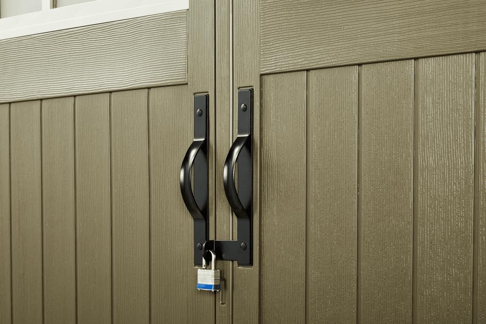 Abri de jardin extérieur en résine Rubbermaid avec plancher, 7 x 7 pi, résistant aux intempéries