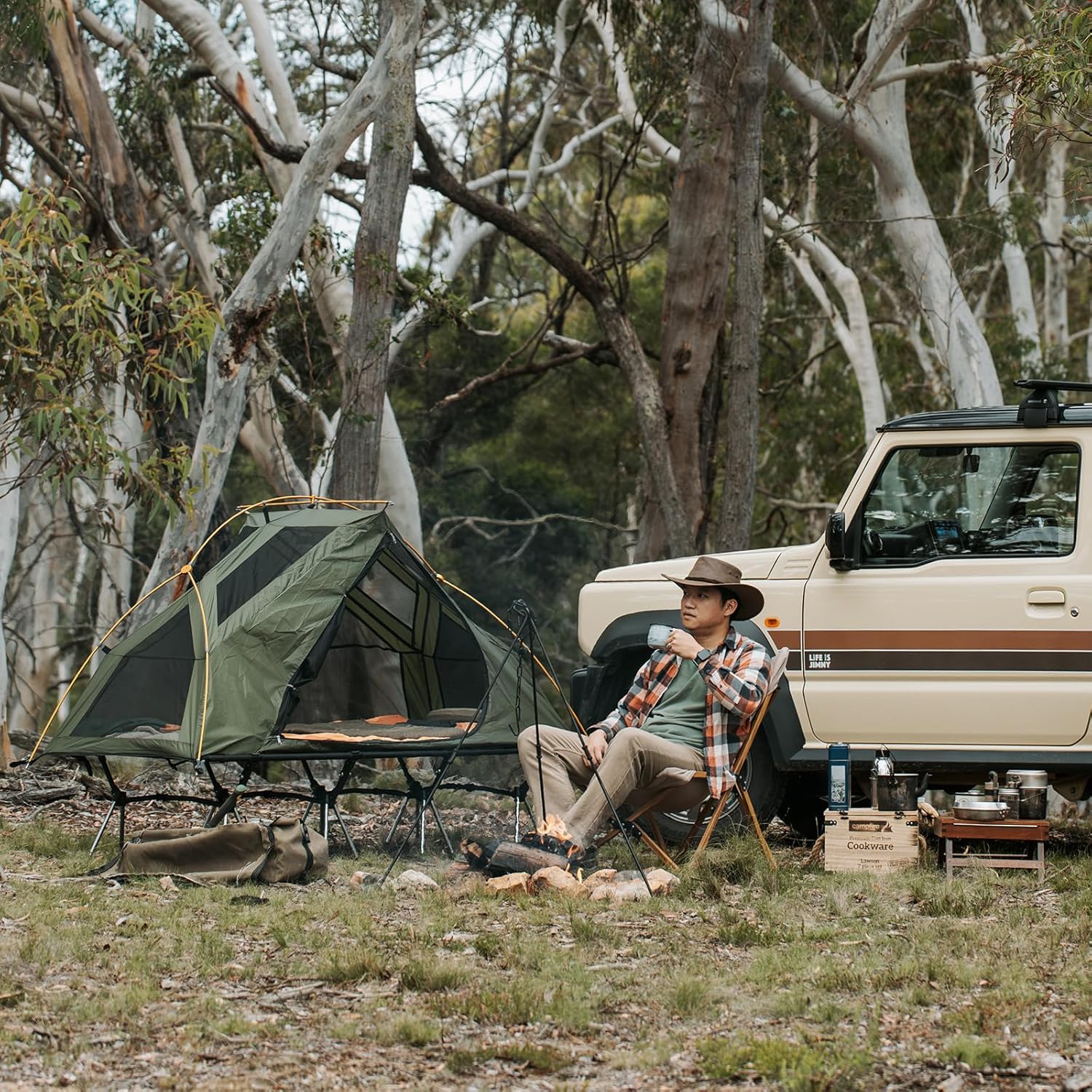 Tente de camping pour lit de camp - Lit de camp combiné hors sol imperméable pour 1 personne pour adultes, tente portable et facile à installer
