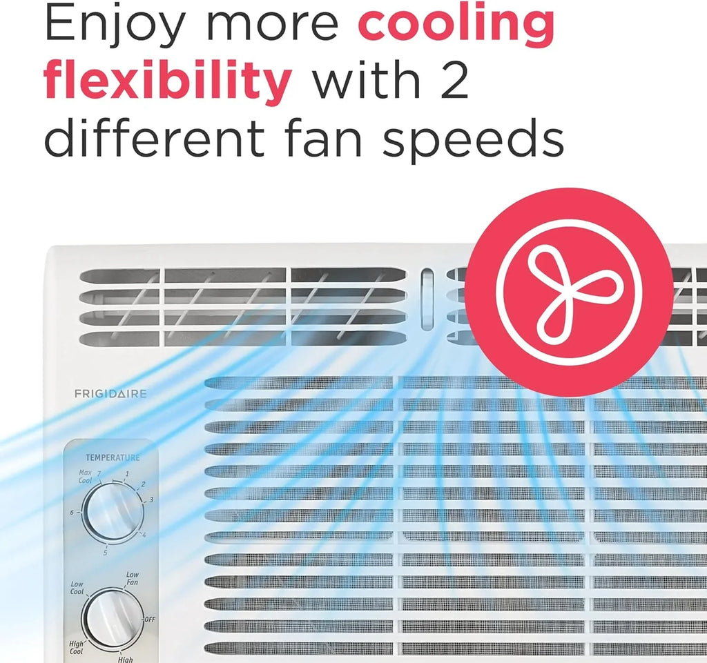 Climatiseur de fenêtre Frigidaire 5 000 BTU avec télécommande, refroidit jusqu'à 150 pi², fonctionnement silencieux