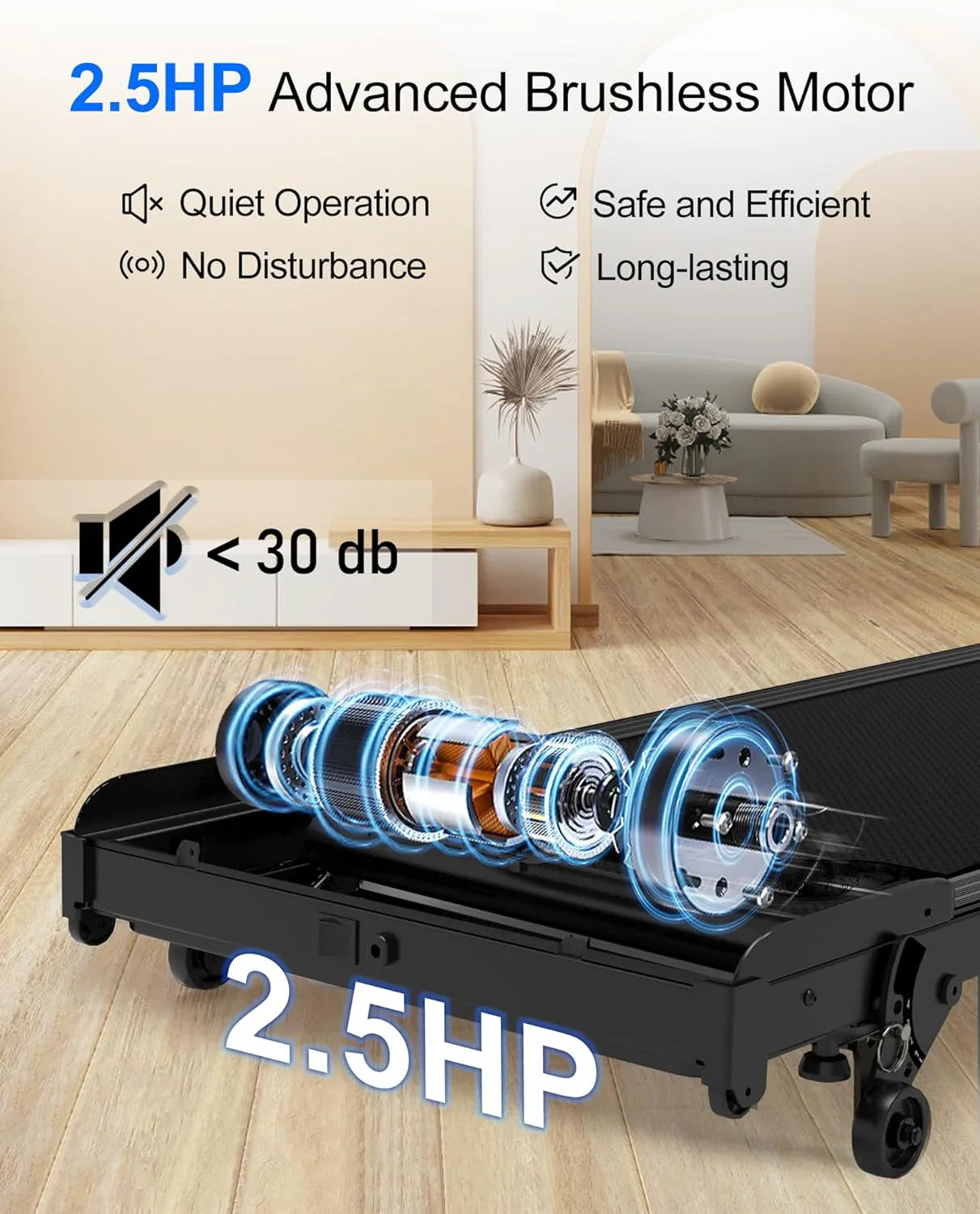 Tapis de course Lichico Walking Pad sous le bureau, tapis de course électrique sans balais ultra-silencieux pour la marche et le jogging avec télécommande