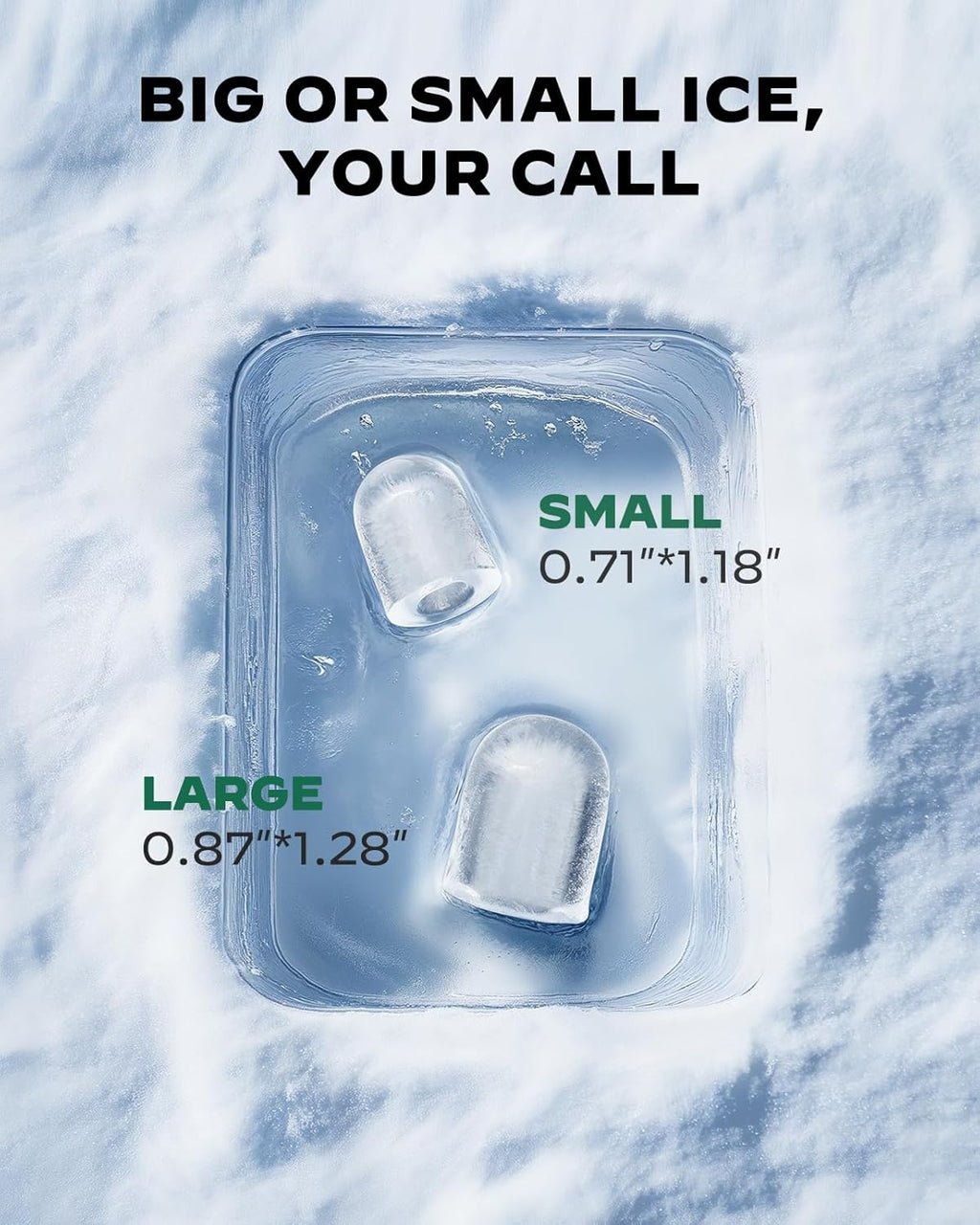 Machine à glaçons de comptoir Silonn avec panier à glaçons extensible, 9 glaçons en 6 minutes, panier à glaçons de 2,5 L, machine à glaçons autonettoyante avec commande tactile à LED