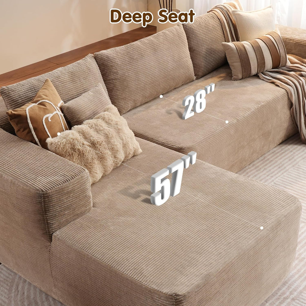 Canapé Ovios 104" Cloud Section Fauteuil en L, canapé modulaire moderne