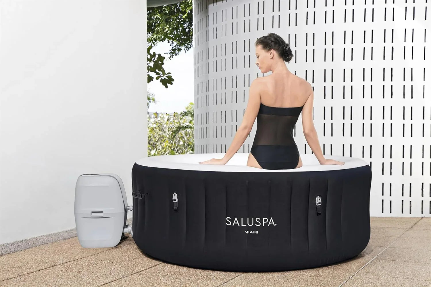 Spa gonflable Bestway SaluSpa Miami EnergySense AirJet (180 x 66 cm) | Spa portable avec 2 housses