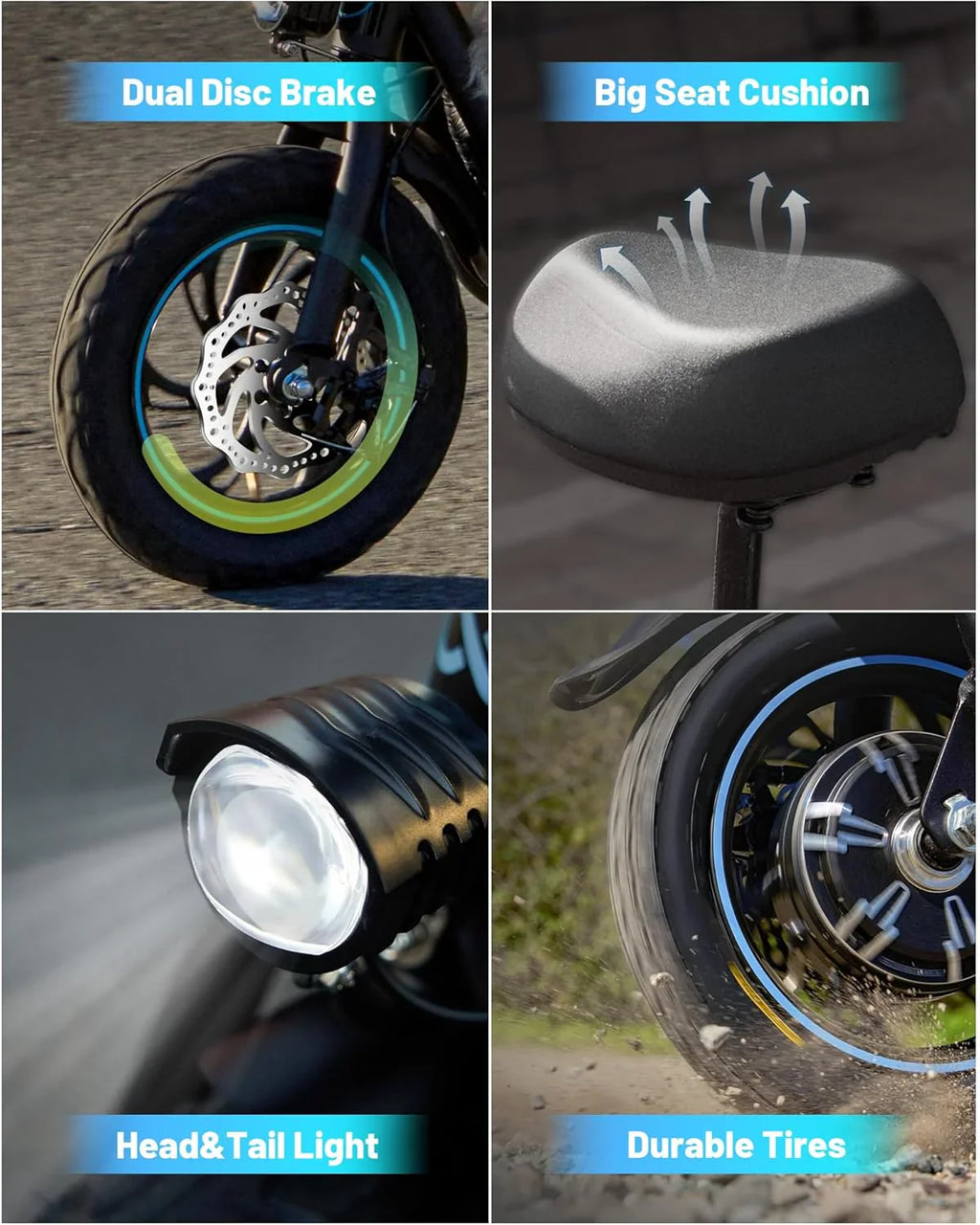 Trottinette électrique Gyroor pour adulte avec grand panier central, autonomie de 32 km, pliable et siège