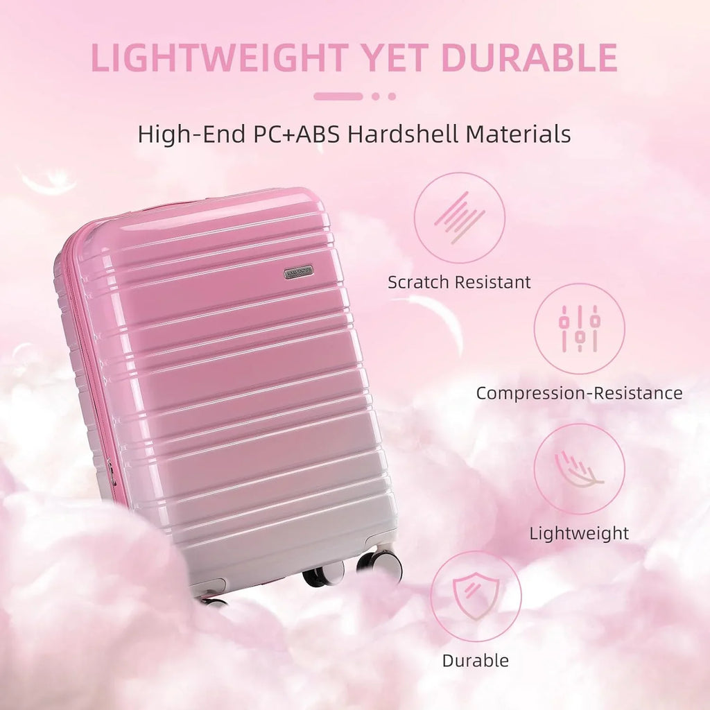 Ensemble de bagages 6 pièces, ensemble de valises rigides extensibles avec roulettes pivotantes, ensemble de bagages à roulettes légers