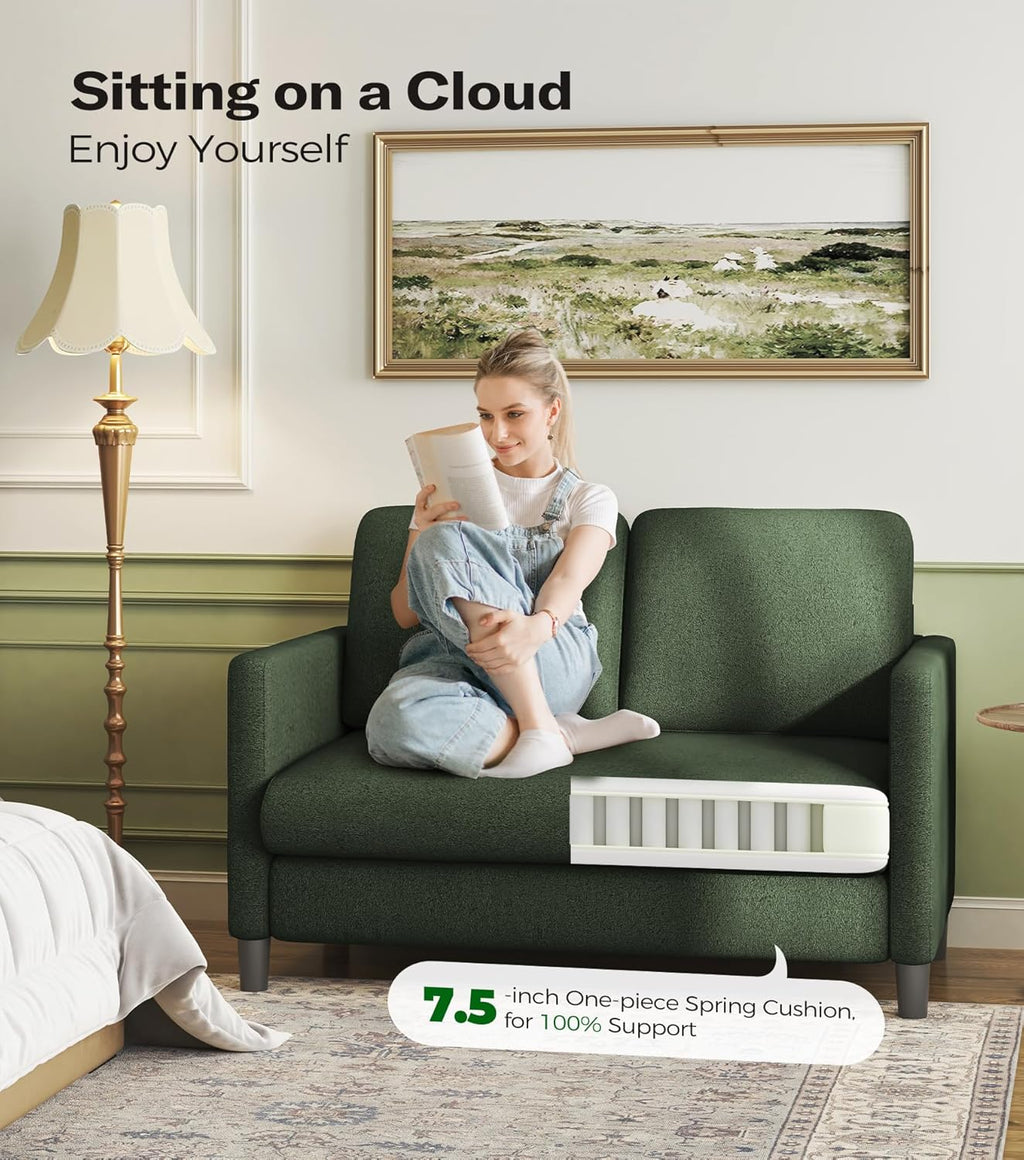 Causeuse de 51 pouces, causeuse confortable en velours côtelé