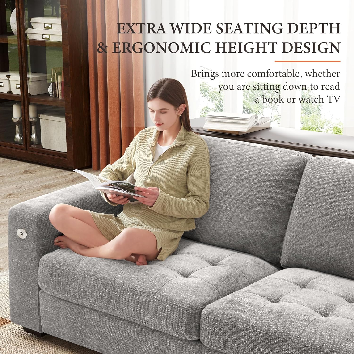 Canapé modulaire moderne en forme de U de 146 pouces d'ihanherry