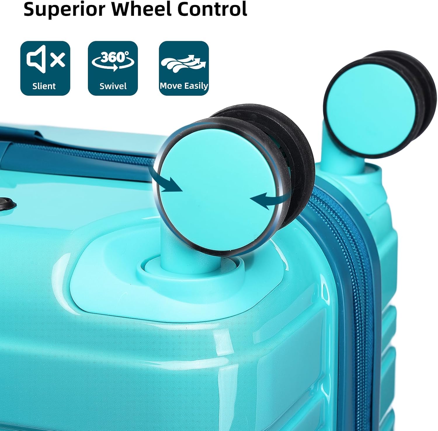 Ensemble de bagages 6 pièces, ensemble de valises rigides extensibles avec roulettes pivotantes, ensemble de bagages à roulettes légers