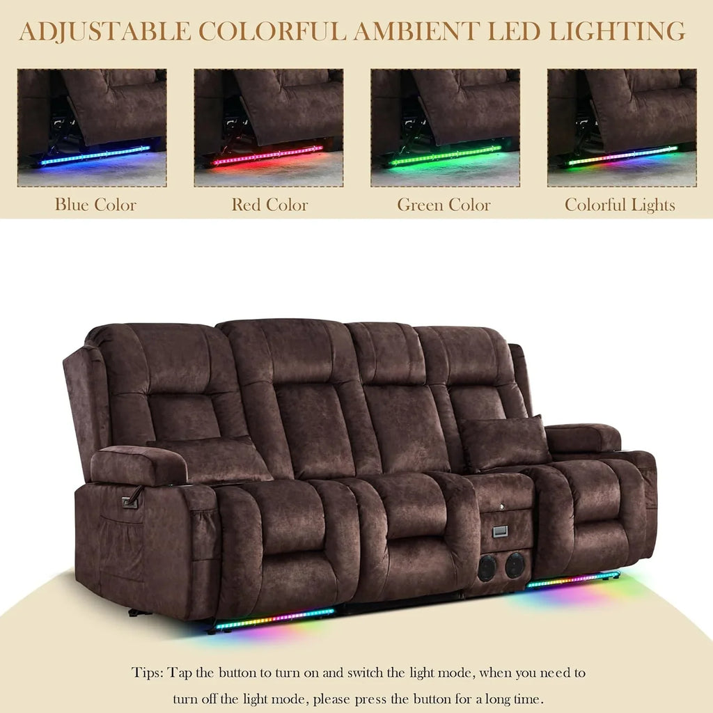 Canapé inclinable électrique TUNYI avec fonctions massage et chauffage, siège home cinéma avec console, canapé inclinable électrique pour camping-car