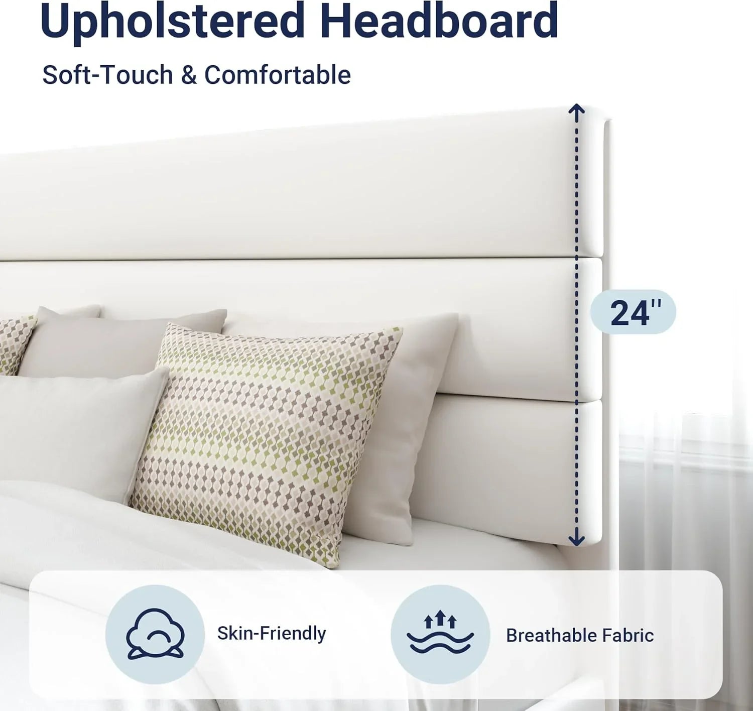 Cadre de lit plateforme Allewie King size avec tête de lit et planches rembourrées en velours