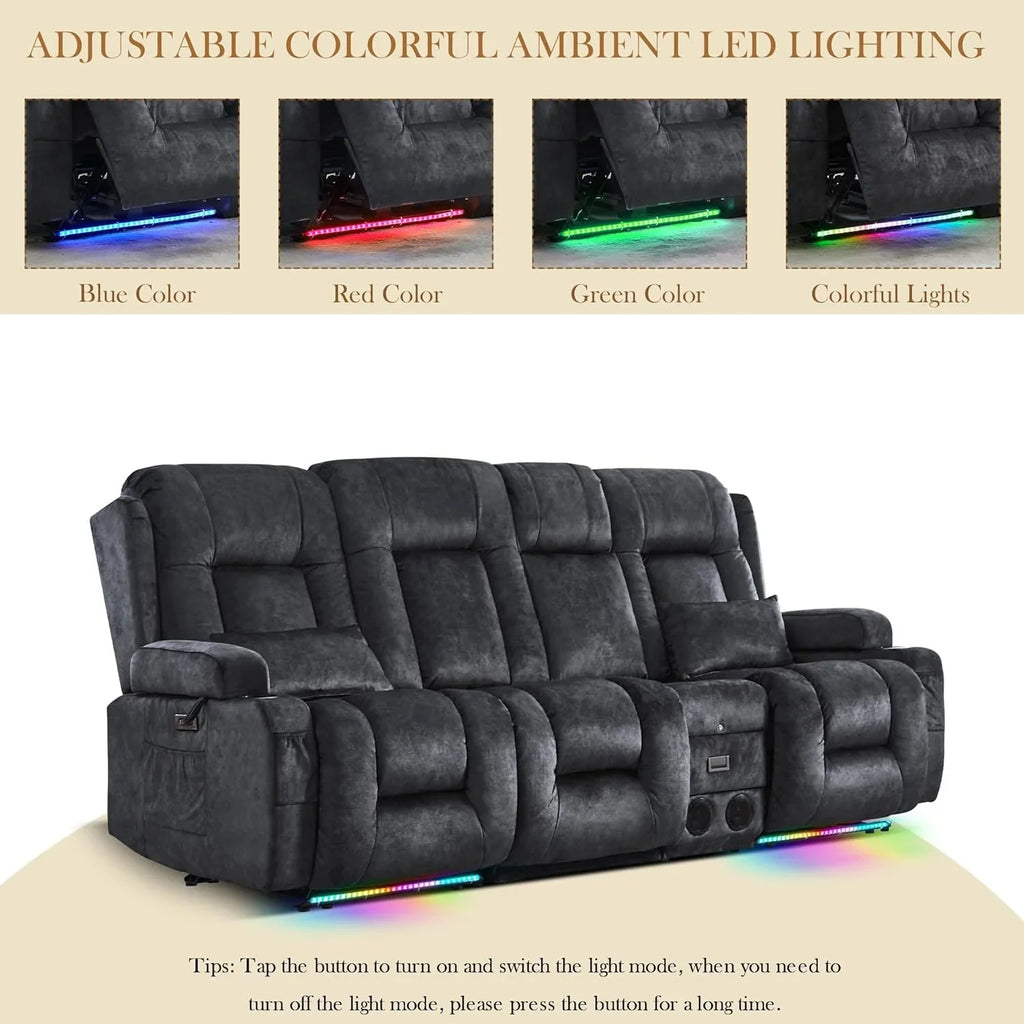 Canapé inclinable électrique TUNYI avec fonctions massage et chauffage, siège home cinéma avec console, canapé inclinable électrique pour camping-car