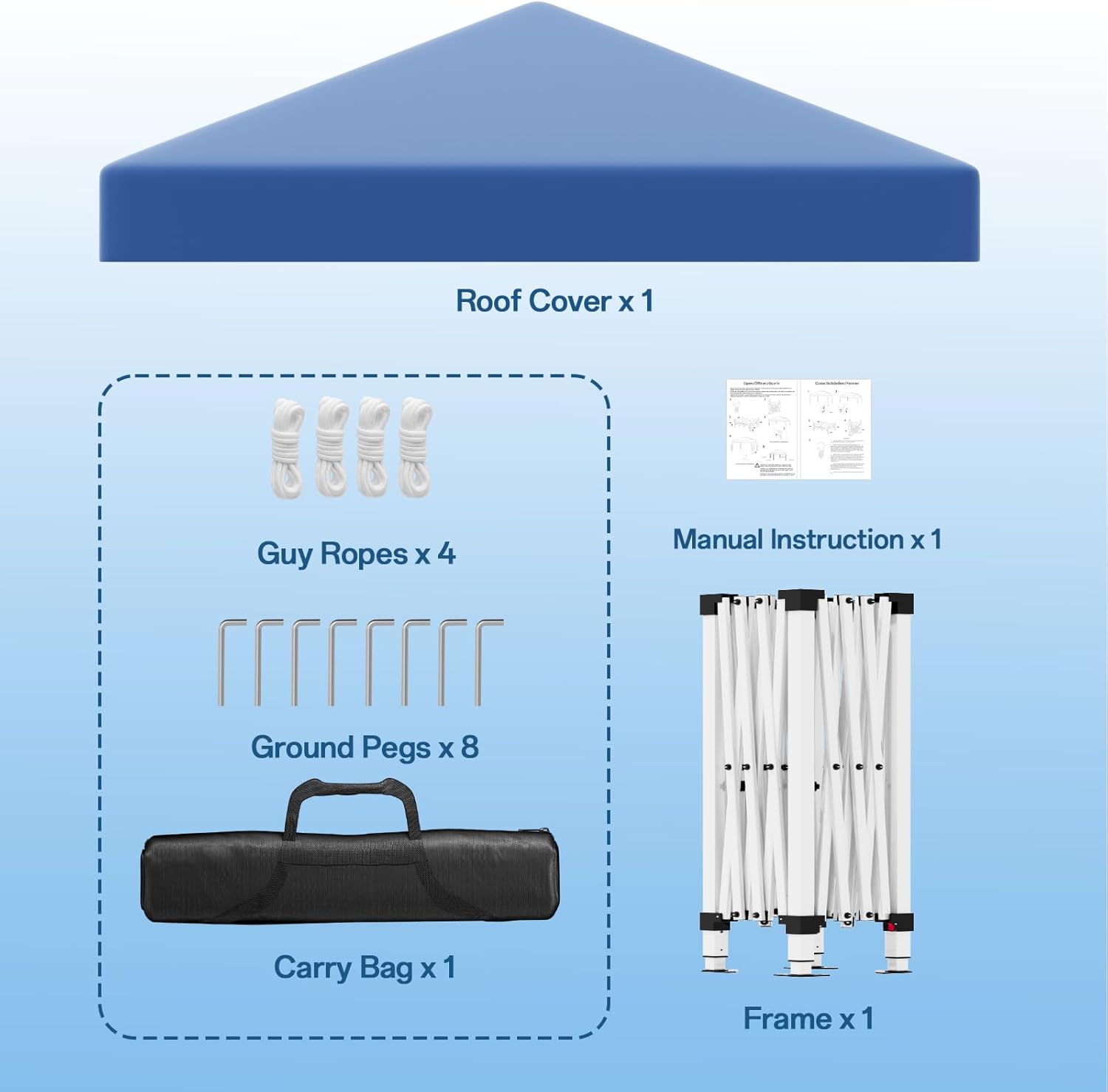JUMMICO Waterdichte opvouwbare tuinpaviljoen, tuinpaviljoen voor buiten, in hoogte verstelbaar, Barnum UV50+, paviljoen voor kamperen, festivals, strand, tuinen 