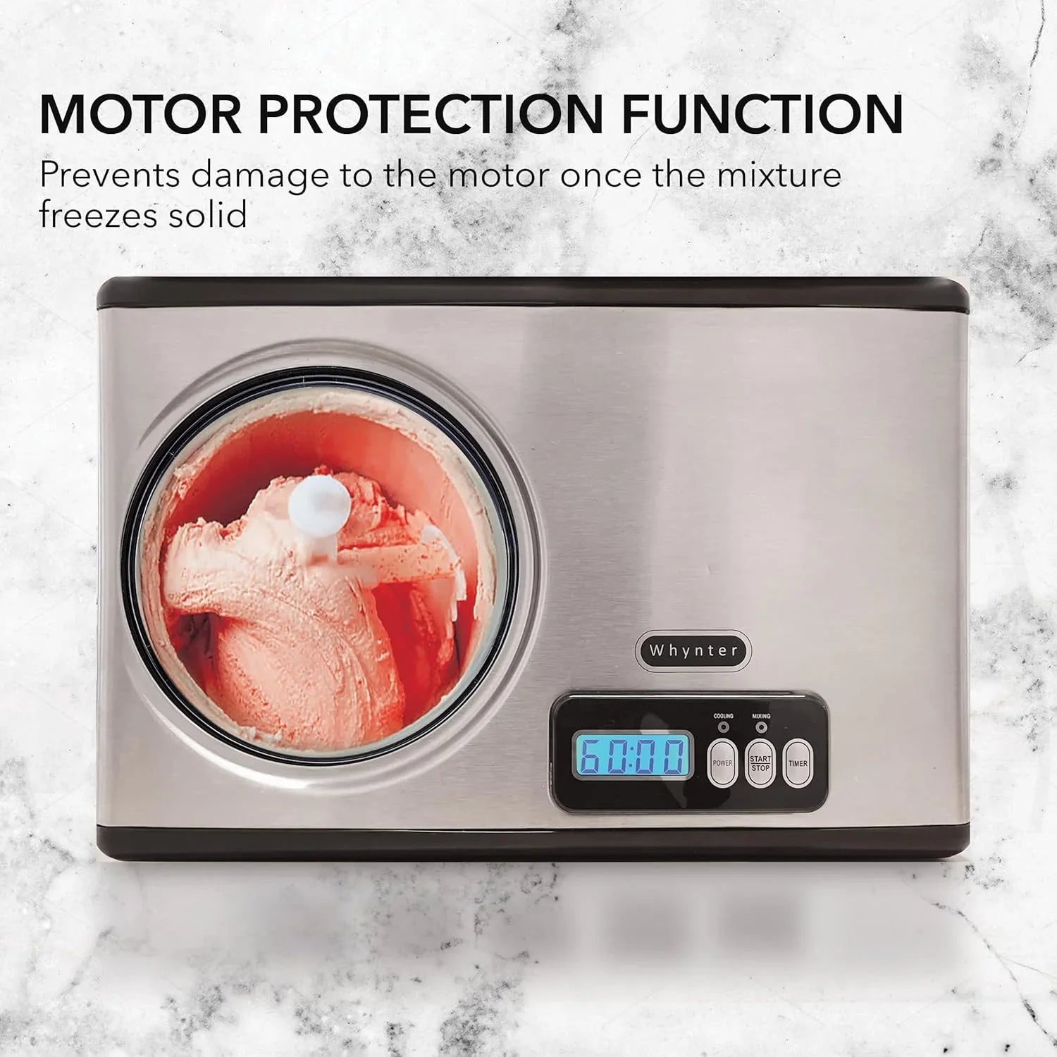 Sorbetière Whynter ICR-300SS 0,5 pinte en acier inoxydable avec compresseur