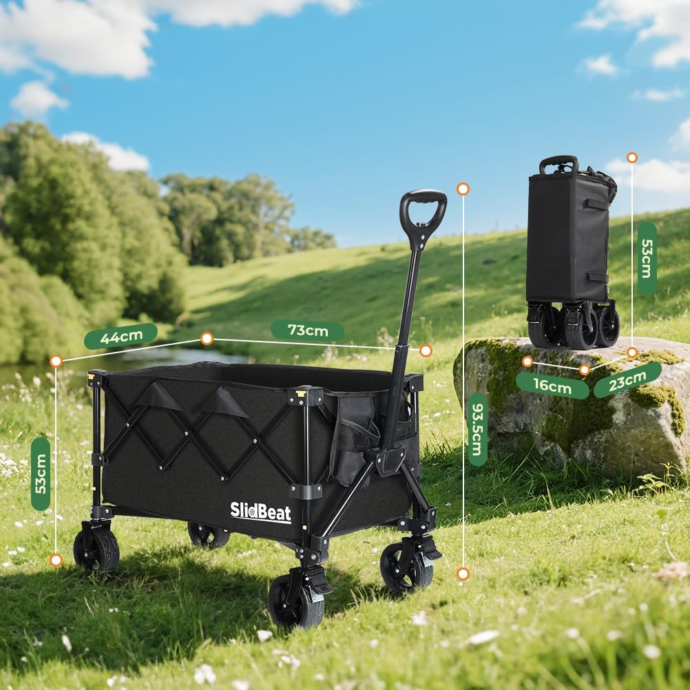SLIDBEAT Chariot de transport pliable tout terrain pour plages et shopping