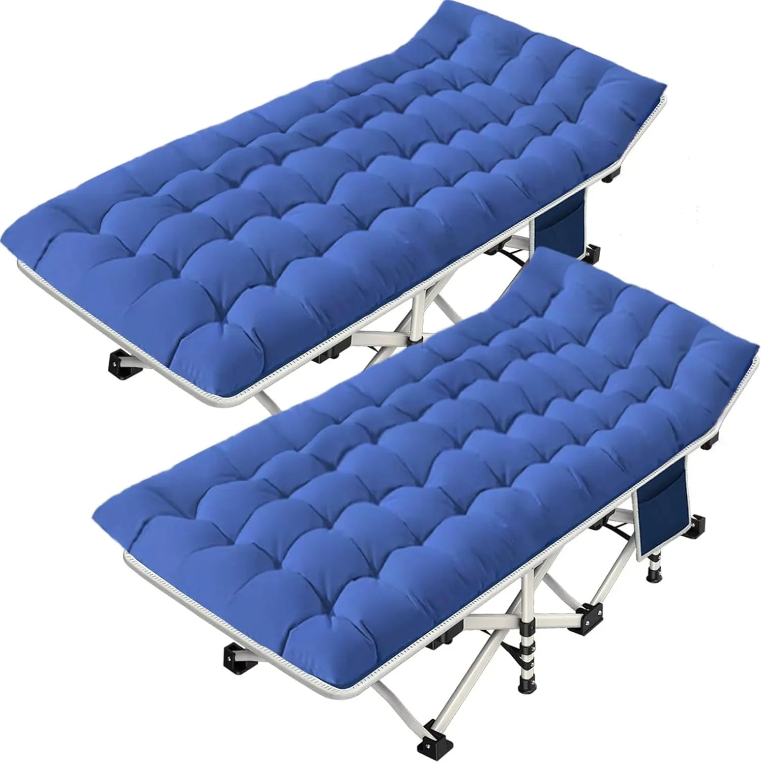 Lot de 2 lits de camp avec matelas, lit pliant confortable et robuste pour bébé