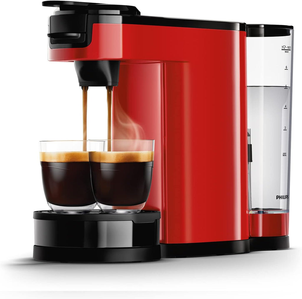 Philips Senseo Switch Machine à Café à Dosettes et Filtre - Technologie 2 en 1, Réservoir d'Eau de 1 L, 7 Tasses en une Seule Fois, Couleur Blanc Titane (HD6592/05)