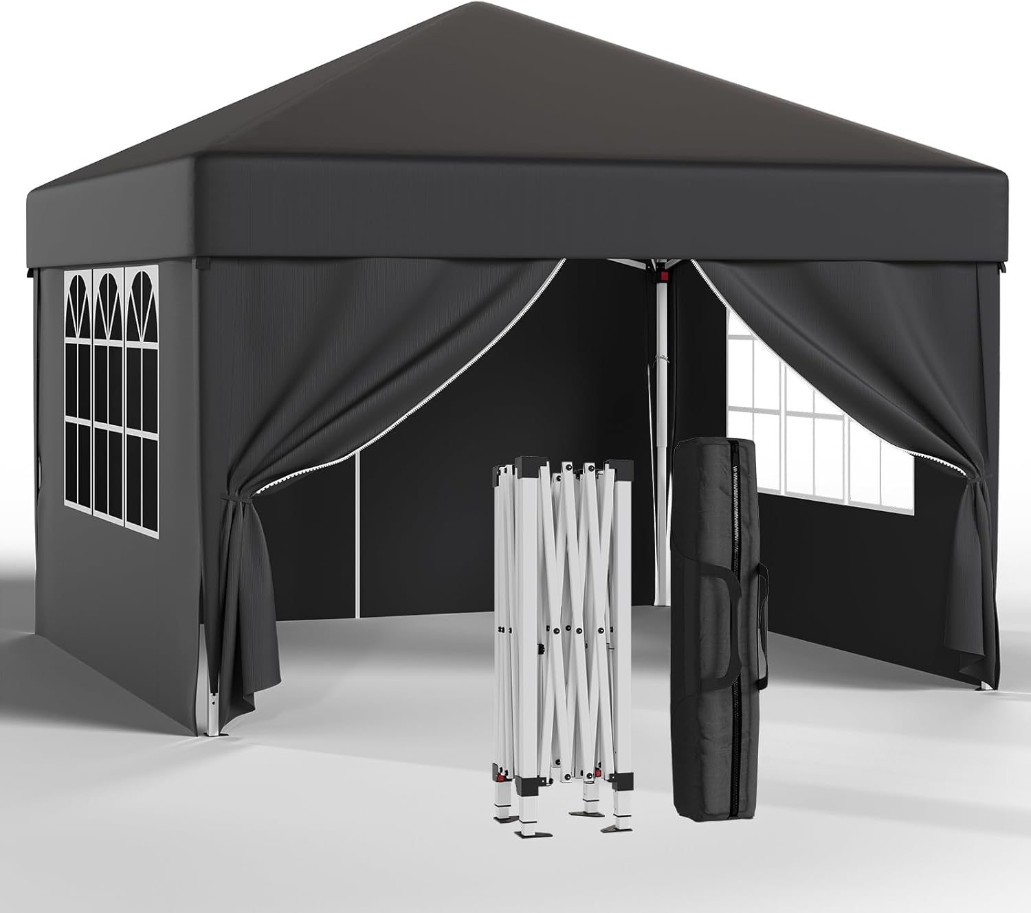 Gazebo pliant étanche JUMMICO, gazebo de jardin extérieur, gazebo pliant à hauteur réglable,