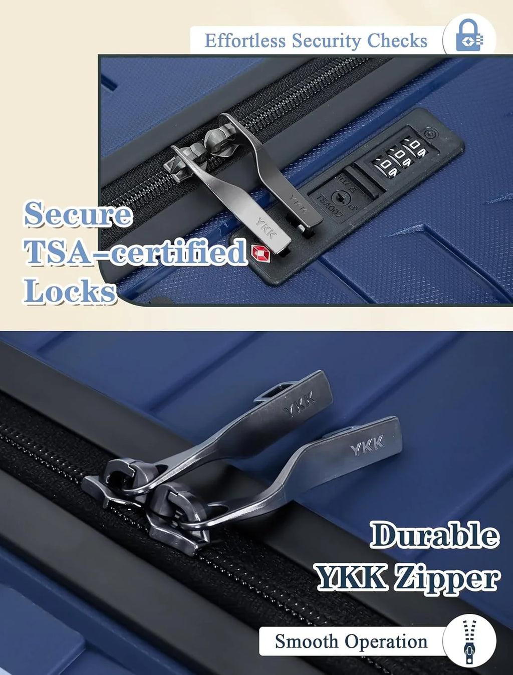 Ensemble de 5 bagages à roulettes, valise rigide en ABS avec roulettes pivotantes